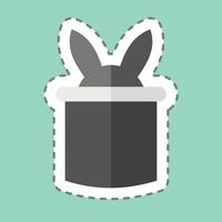 Sticker line cut Rabbit. related to Magic symbol. simple design editable. simple illustration vector