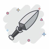 icono kunai relacionado a armas símbolo. cómic estilo. sencillo diseño editable. sencillo ilustración vector