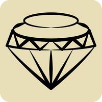 Icon Diamond. related to Hipster symbol. hand drawn style. simple design editable. simple illustration vector