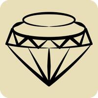 Icon Diamond. related to Hipster symbol. hand drawn style. simple design editable. simple illustration vector