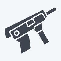 Icon Submachine Gun. related to Weapons symbol. glyph style. simple design editable. simple illustration vector