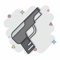 Icon Handgun. related to Weapons symbol. comic style. simple design editable. simple illustration vector