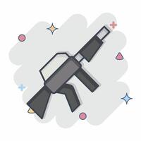 icono francotirador rifle. relacionado a armas símbolo. cómic estilo. sencillo diseño editable. sencillo ilustración vector