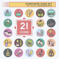 Icon Set Shoemaker. related to Shoes symbol. color mate style. simple design editable. simple illustration vector