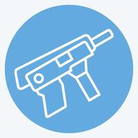 Icon Submachine Gun. related to Weapons symbol. blue eyes style. simple design editable. simple illustration vector