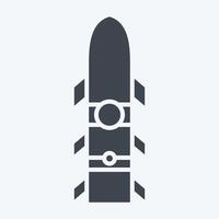 Icon Rocket. related to Weapons symbol. glyph style. simple design editable. simple illustration vector
