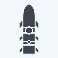 Icon Rocket. related to Weapons symbol. glyph style. simple design editable. simple illustration vector