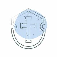 Icon Shield. related to Medieval symbol. Color Spot Style. simple design editable. simple illustration vector