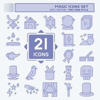 Icon Set Magic. related to Holiday symbol. two tone style. simple design editable. simple illustration vector