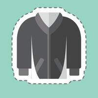 Sticker line cut Jakcet. related to Hipster symbol. simple design editable. simple illustrationSticker line cut Jacket. related to Hipster symbol. simple design editable. simple illustration vector