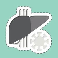 Sticker line cut Covit. related to Hepatologist symbol. simple design editable. simple illustration vector