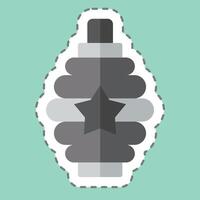 Sticker line cut Hand Grenade. related to Weapons symbol. simple design editable. simple illustration vector