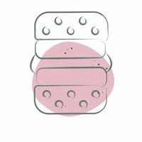 Icon Vegan Burger. related to Vegan symbol. Color Spot Style. simple design editable. simple illustration vector