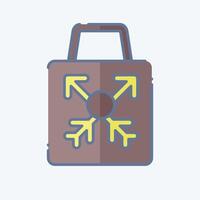 Icon Shopping Bag. related to Hipster symbol. doodle style. simple design editable. simple illustration vector