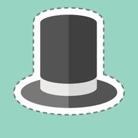 Sticker line cut Top Hat. related to Magic symbol. simple design editable. simple illustration vector