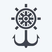 Icon Rudder. related to Hipster symbol. glyph style. simple design editable. simple illustration vector