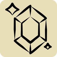 Icon Crystal. related to Magic symbol. hand drawn style. simple design editable. simple illustration vector