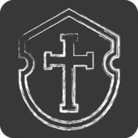 Icon Shield. related to Medieval symbol. chalk Style. simple design editable. simple illustration vector