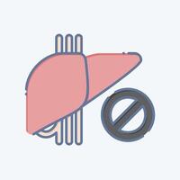 icono no usar. relacionado a hepatólogo símbolo. garabatear estilo. sencillo diseño editable. sencillo ilustración vector