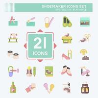 Icon Set Shoemaker. related to Shoes symbol. flat style. simple design editable. simple illustration vector