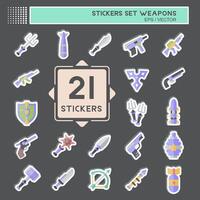 Sticker Set Weapons. related toTools of War symbol. simple design editable. simple illustration vector