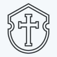 Icon Shield. related to Medieval symbol. line style. simple design editable. simple illustration vector