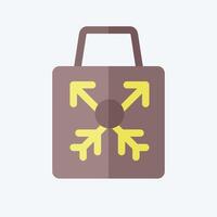 Icon Shopping Bag. related to Hipster symbol. flat style. simple design editable. simple illustration vector