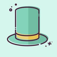 Icon Top Hat. related to Magic symbol. MBE style. simple design editable. simple illustration vector