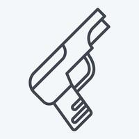 Icon Handgun. related to Weapons symbol. line style. simple design editable. simple illustration vector