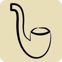 Icon Pipe. related to Hipster symbol. hand drawn style. simple design editable. simple illustration vector