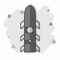 Icon Rocket. related to Weapons symbol. comic style. simple design editable. simple illustration vector