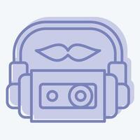 Icon Cassette. related to Hipster symbol. two tone style. simple design editable. simple illustration vector