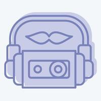 Icon Cassette. related to Hipster symbol. two tone style. simple design editable. simple illustration vector