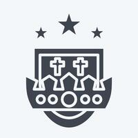 Icon Crest. related to Medieval symbol. glyph style. simple design editable. simple illustration vector