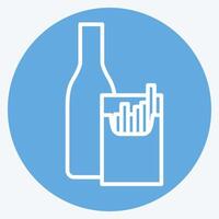 Icon Smoking Alcohol. related to Hepatologist symbol. blue eyes style. simple design editable. simple illustration vector