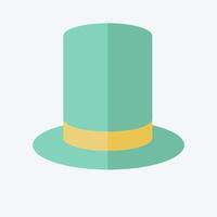 Icon Top Hat. related to Magic symbol. flat style. simple design editable. simple illustration vector