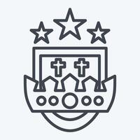 Icon Crest. related to Medieval symbol. line style. simple design editable. simple illustration vector