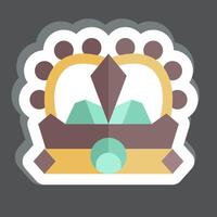 Sticker Crown. related to Medieval symbol. simple design editable. simple illustration vector