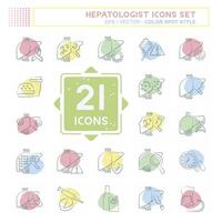 Icon Set Hepatologist. related to Health symbol. Color Spot Style. simple design editable. simple illustration vector