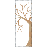 AI generated a tree with no leaves on it, with a frame around it png