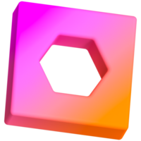 AI generated a colorful hexagon with a pink and orange color png