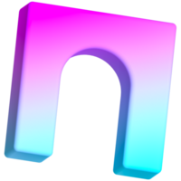 AI generated a pink and blue letter n png