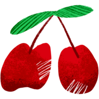 AI generated two cherries on a transparent background png