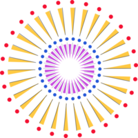 ai generiert ein bunt Feuerwerk Anzeige mit Punkte auf ein transparent Hintergrund png