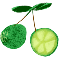 AI generated a green lemon with a slice of lime on it png