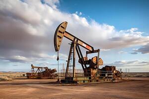 Petroleum drilling rig, offshore drilling rig during sunset photo