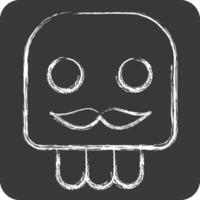 Icon Skull. related to Magic symbol. chalk Style. simple design editable. simple illustration vector