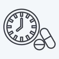 Icon Medication Timing. related to Hepatologist symbol. line style. simple design editable. simple illustration vector