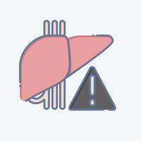 icono hígado problema. relacionado a hepatólogo símbolo. garabatear estilo. sencillo diseño editable. sencillo ilustración vector