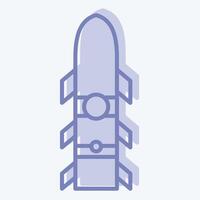 Icon Rocket. related to Weapons symbol. two tone style. simple design editable. simple illustration vector